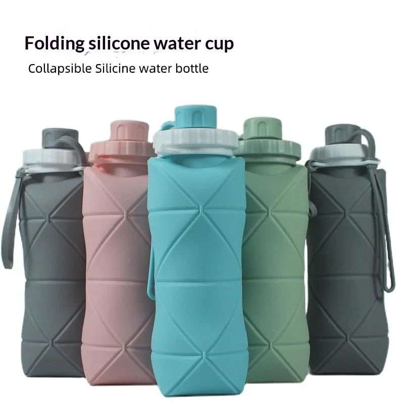 Silicone Foldable Water Cup Portable Cup, Outdoor Sports Travel Kettle, Telescopic Cup, Handy Cup, Foldable Water Bottle
