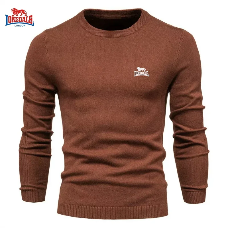 Autumn and winter men's high-quality knitted round neck sweater, new fashionable, casual, warm and versatile pullover top