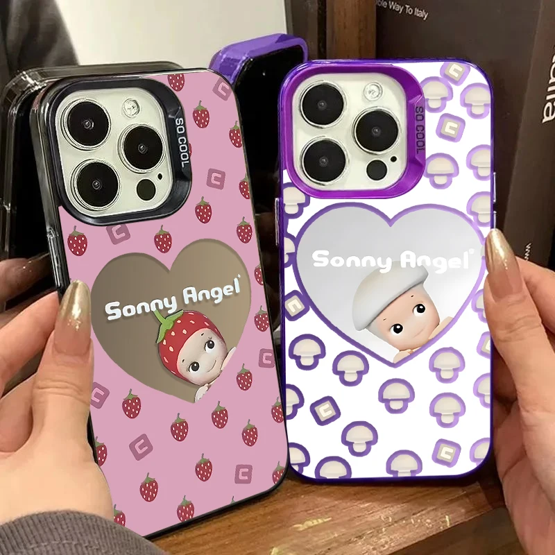 Cartoon Sonny Angel Phone Case For IPhone 16 15 14 13 12 11 Pro Max XR Xs Max 7 8 Plus 6S SE20 Electroplated Anti drop Cover Y2k