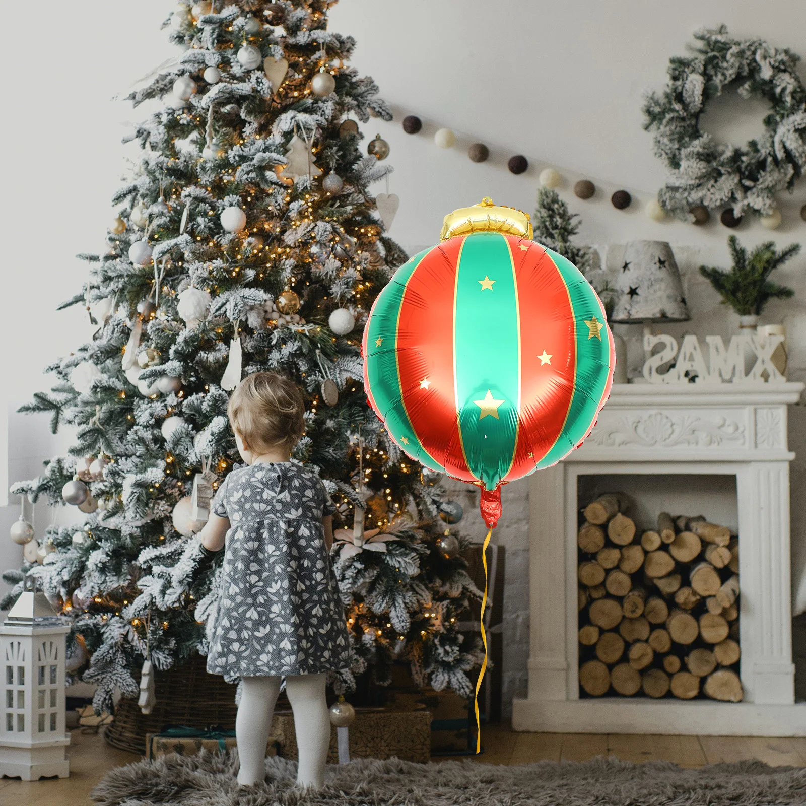 

5Pcs Christmas Balloons Aluminum Foil Balloons Party Supplies Holiday Decorations Xmas Photo Props Party Decor