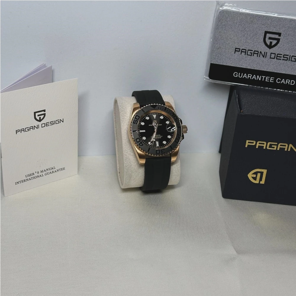PAGANI DESIGN 40MM New Diving Men Mechanical Watch AR Coated Sapphire Glasss tainless steel waterproof Automatic Watch for men