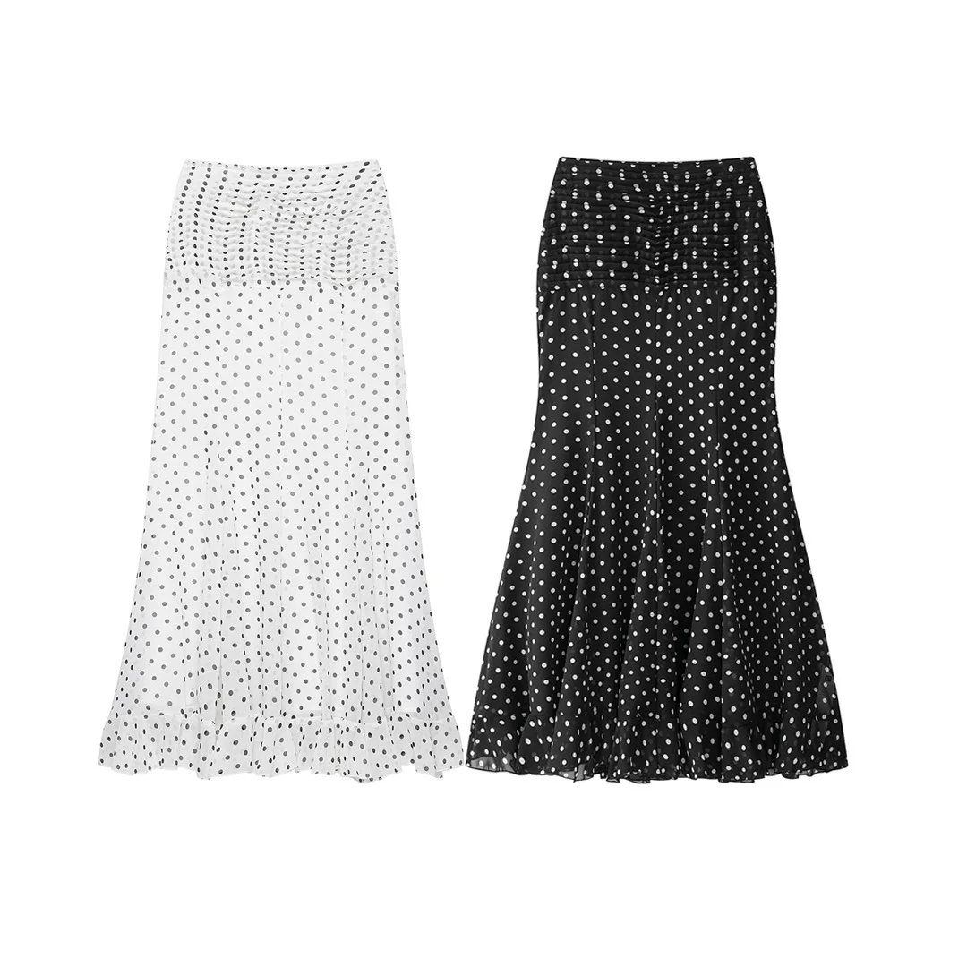 

Dave&di European And American Style Fashion Slimming Polka Dot High Waist, Hip Hugging, Fish Tail Skirt Clothing Faldas Skirts