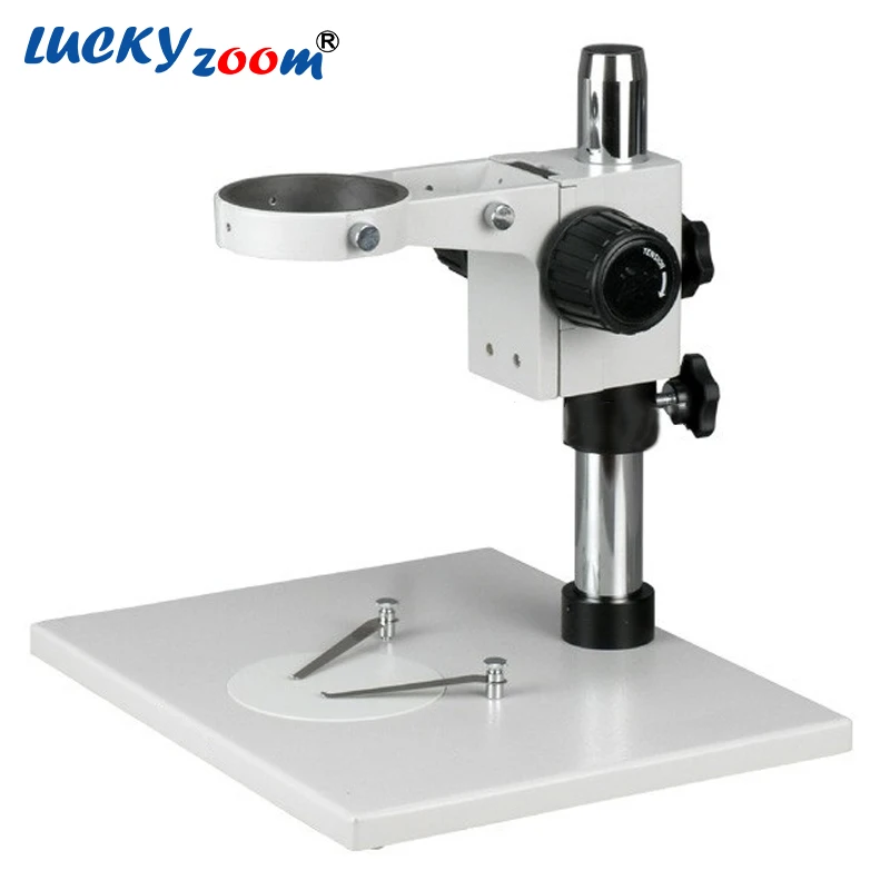 Large Space Stereo Microscope Stand Table Base 76MM Arm Head Holder For Binocular Trinocular Microscopio 32MM Focusing Rack