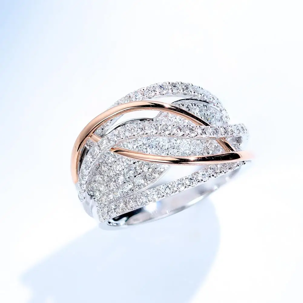 Gorgeous Knuckle Ring  Eye-catching Individual Women Ring  Rhinestone Inlaid Wedding Ring