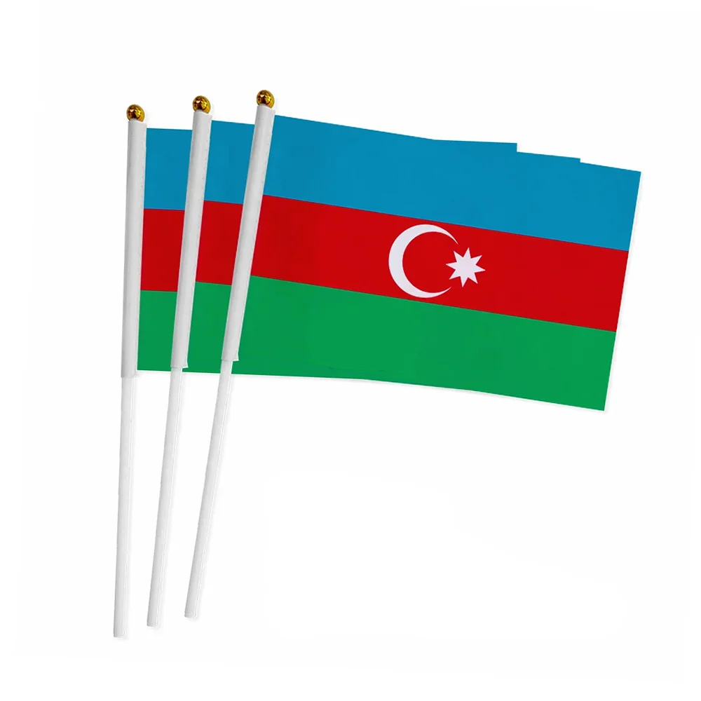 14*21 سنتيمتر أذربيجان علم اليد ، العلم الوطني أذربيجاني دول العالم ديكور صغير باليد يلوحون العلم #2