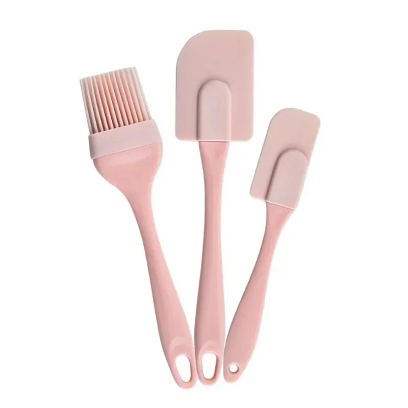 3PCS Cream Scraper DIY Bread Cake Butter Spatula Mixer Oil Brush Kitchen Baking Tool Silicone All-In-One Baking Kitchen Utensil