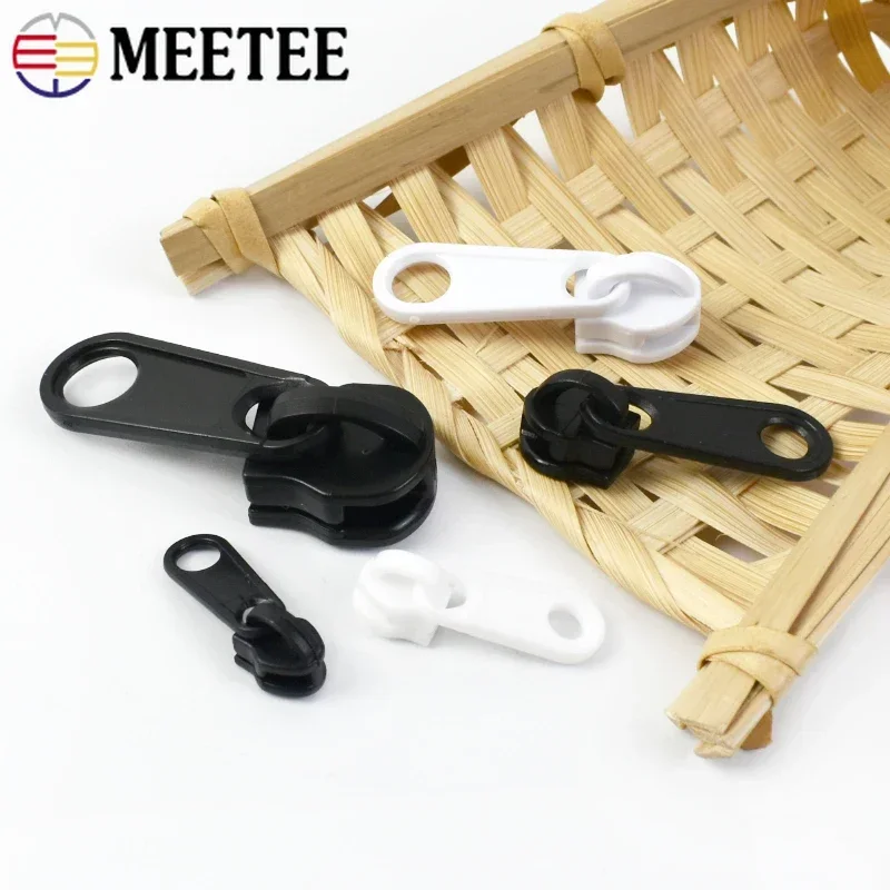 Meetee 10-50pcs 3# 5# Cipzár Sliders számára Nylon Gyanta zippers fejét Húzóerő Összevarrás Hosszúnadrág Öltözés Zsip javító készlet kiegészítők