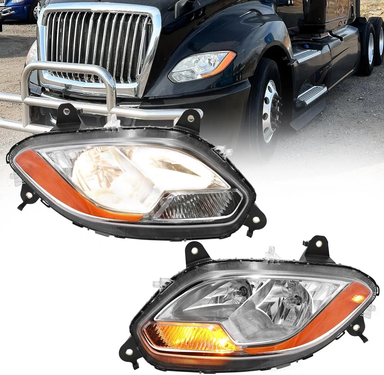 Halogen Headlight Assembly Pair Left and Right for 2017-2021 LT625, Direct Bolt-On Replacement