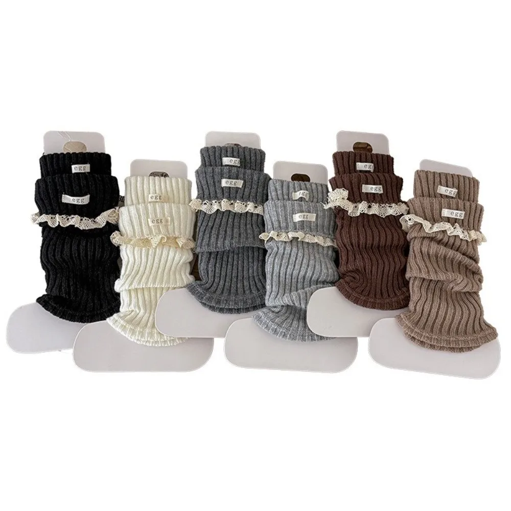 Cute Thickened Leg Warmers for Girls Keep Warm Knitted Pile Sock Comfortable Lolita Middle Tube Socks