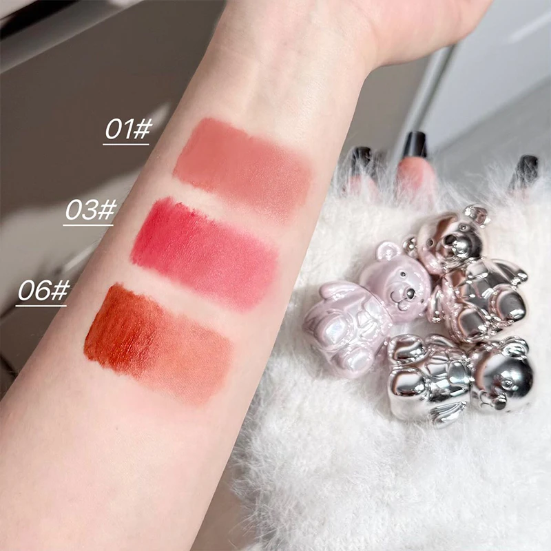 Coffret cadeau de maquillage familial ours, poudre de couleur pour les lèvres, fard à joues, ombre à paupières, cadeau de vacances, ensemble de maquillage