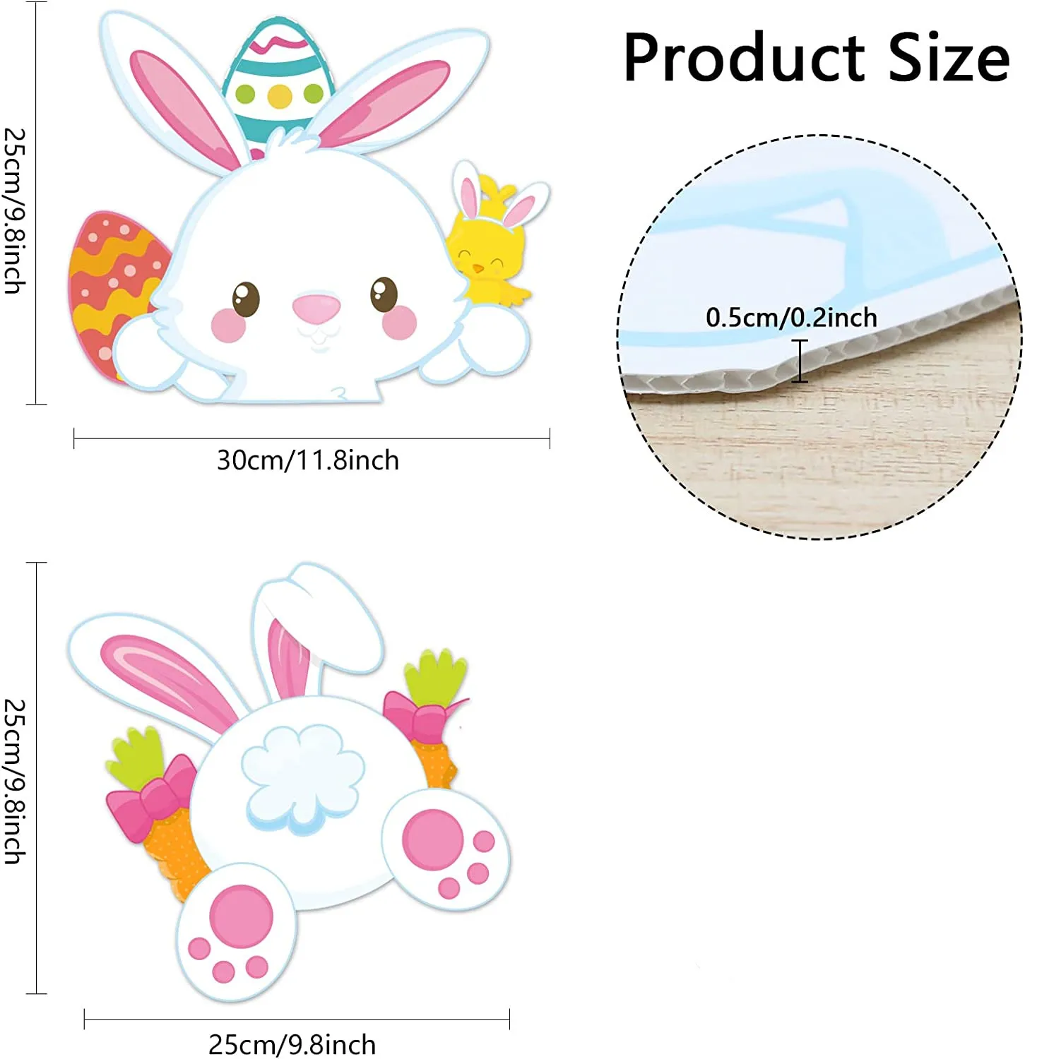 2023 Easter Rabbit Stakes Creative Cartoon Cute Bunny Peek Signs For Home Garden Yard Lawn Decoration Fence Ornaments