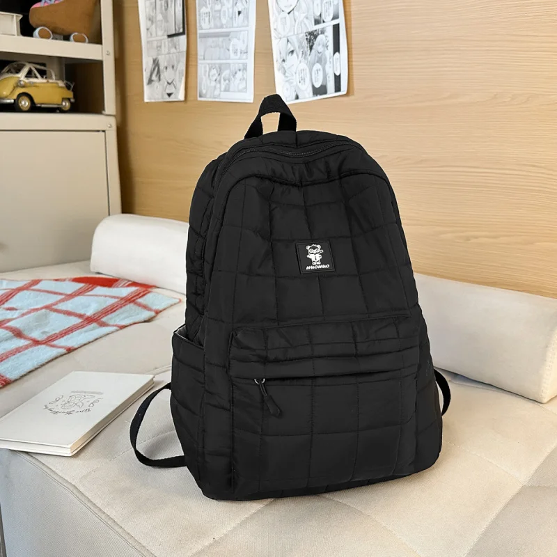 

Korean-style new simple backpack for male and female students, Korean-style casual cotton backpack, niche commuter travel backpa