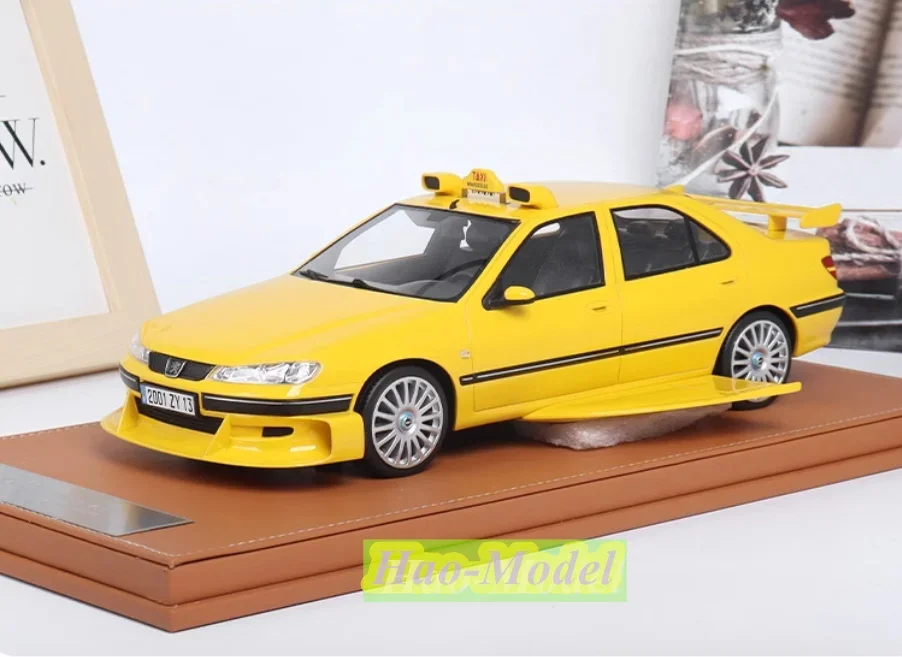 VEHICLE Art 1:18 For Peugeot 406 TAXI Resin Diecast Car Model Toys Boys Birthday Gifts Hobby Display Collection Ornaments Yellow