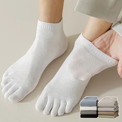 3pairs Men Socks with Fingers Cotton Breathable Men's Toe Sock Sweat-absorbing Elastic Sokken Five-finger Running Sports Socks