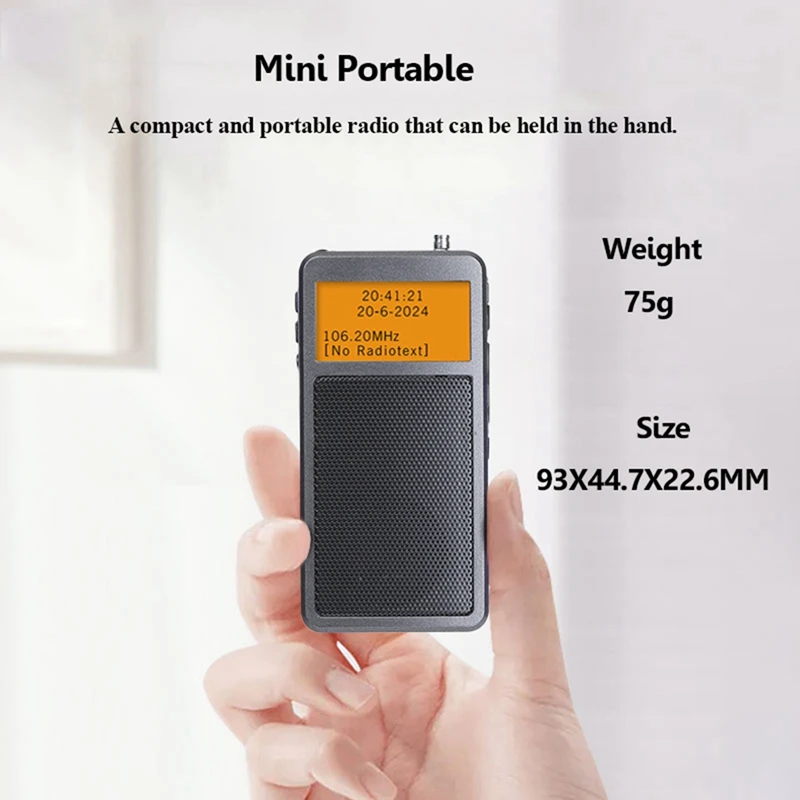 

X11A Portable Bluetooth Radio Pocket Mini FM Stereo Radios Wireless Bluetooth Speaker with Alarm Clock for Elder Outdoor