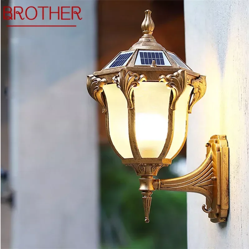 

BROTHER Contemporary Solar Outdoor Waterproof Wall Lamps Simplicity Creative Balcony Hallway Courtyard Villa Gate Hotel