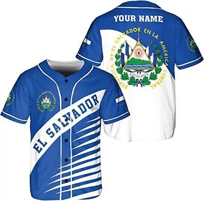 El Salvador Baseball Jersey 3d Printed Mesh Fiber Baseball Jersey Men's Knitwear Top T-shirt Men's Street Clothing Short Sleeved