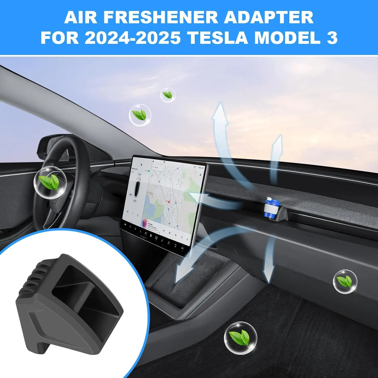 Design dell'adattatore per deodorante per Tesla Model 3 Highland Model Y Juniper 2025 Clip per aromaterapia ad aria (Deodorante per ambienti non incluso)