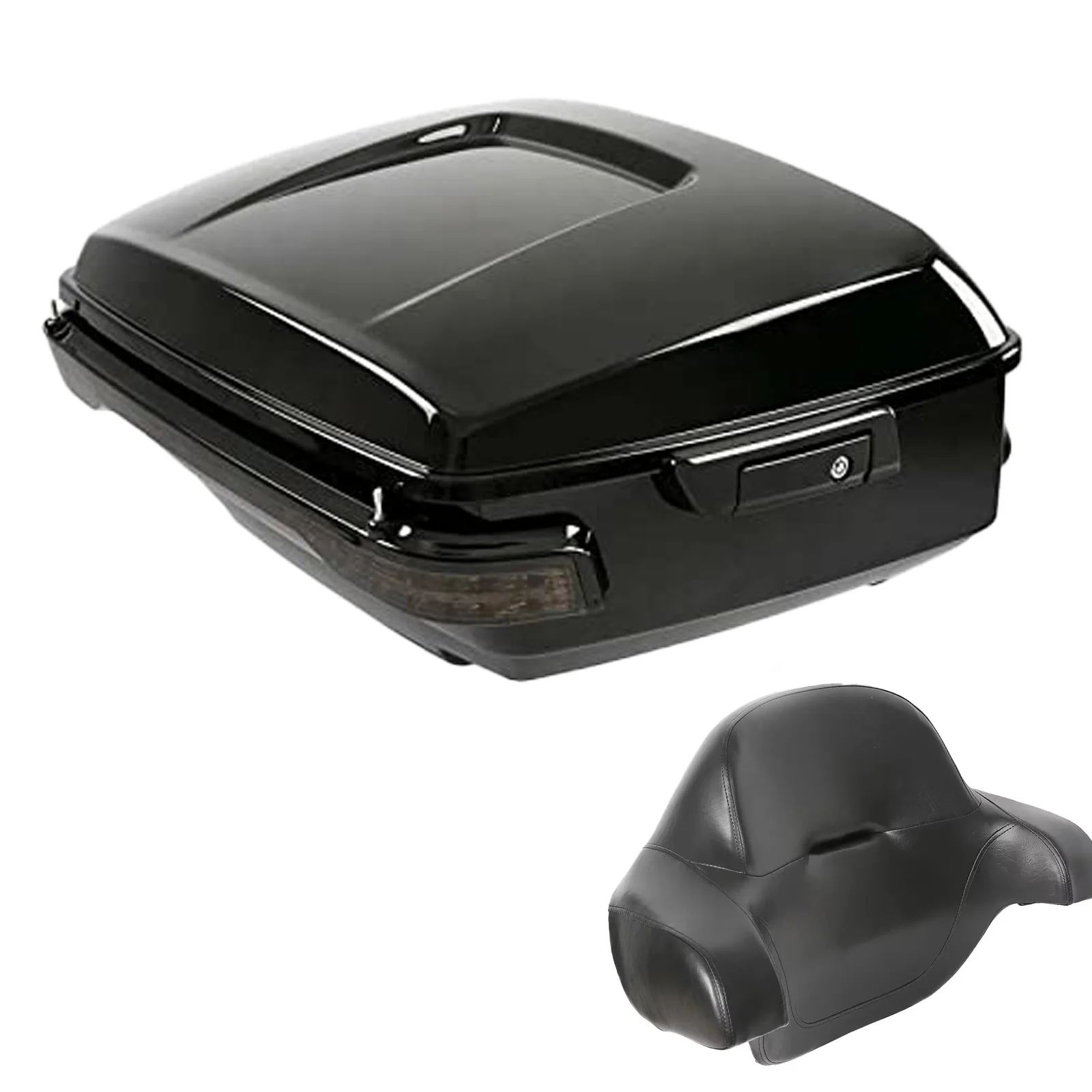 For Harley Touring CVO Road King Electra Street Glide 09up Motorcycle Top Case Tail Box Bag Luggage King Tour Pack Pak LED Light