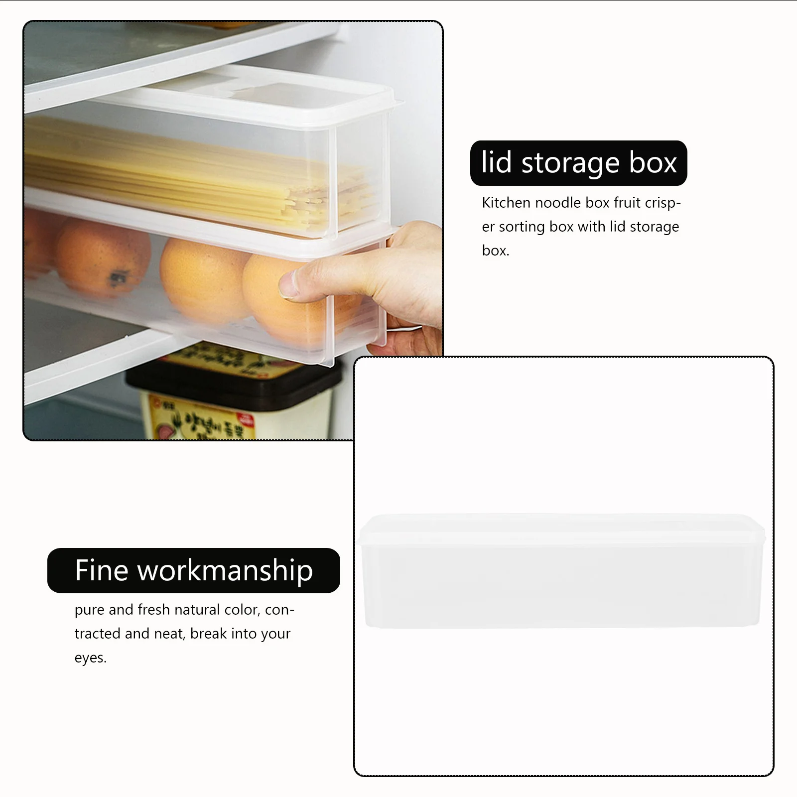 

2Pcs Noodle Storage Food Storage Container Fridge Kitchen ganization Healthy Material Practical Kitchen Preservation Box Box
