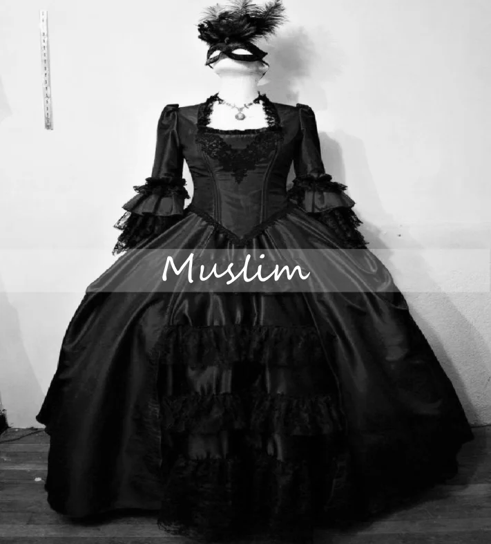 Robe de mariée gothique Vintage noire et rouge, à volants à plusieurs niveaux, en dentelle, robe de mariée Vampire, Renaissance médiévale, personnalisée