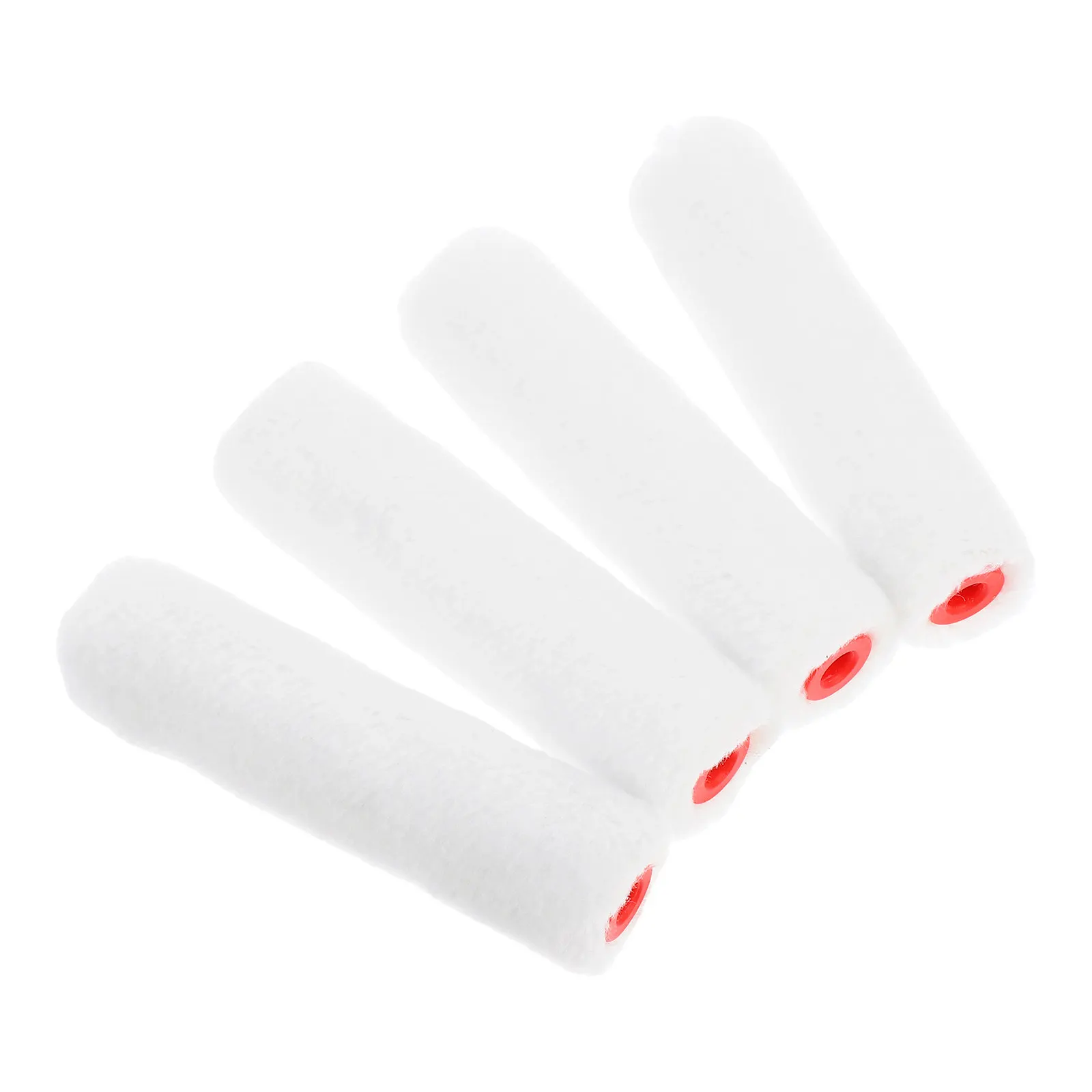 4Pcs Wall Paint Roller Covers Cotton Thread Small Paint Roller Sleeves Smooth Even Finish for Interior Exterior Walls Ceilings