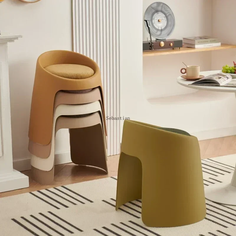 Nest Court Simple Ins Can Be Stacked Living Room Home Shoe  Creative Equal Round Stool Thickened  Dressing Stool Table Stool