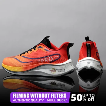 Carbon Plate Sport-Laufschuhe Marathon Herren Atmungsaktive leichte Damen Bequeme sportliche rutschfeste Luftpolster-Turnschuhe