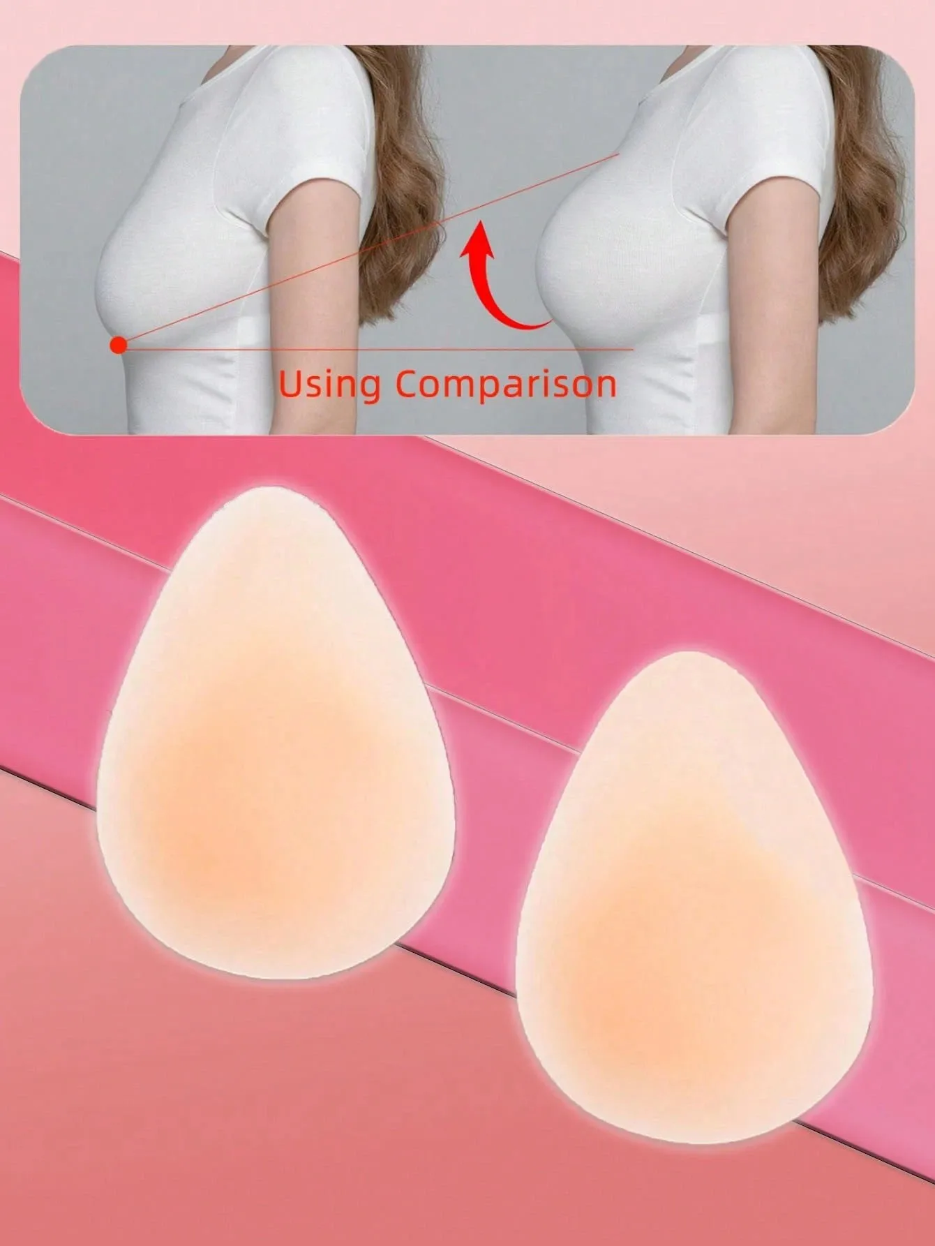2-Piece/4-Piece Set of Women's Waterdrop-Shaped Ultra-Thin Silicone Nipple Covers, Invisible and Seamless, Lift the Breasts, Prevent Sagging, Comfortable and Skin-Friendly, Non-Slip and Secure, Seamless Fit, Reusable, Anti-Bump Design. Suitable for Formal Dresses, Wedding Dresses, Swimwear, Formal Wear, and Everyday Outfits.