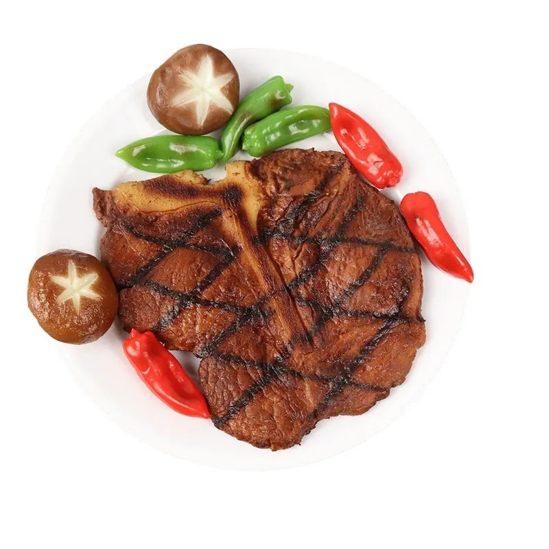 Pretend Play Simulation Food Model Children, Hotel Furnishings, Fake Meat, Steak, Pork Chop, Kids Gift, Artificial Foods