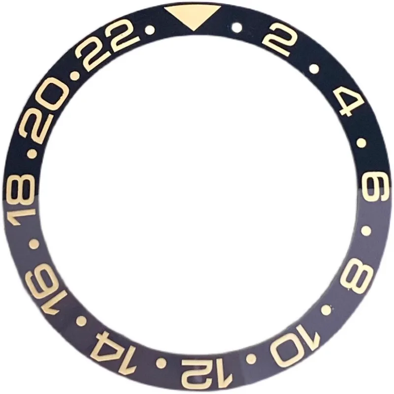 Gmt gold beschriftung schwarz grau keramik ring durchmesser 38mm, innen durchmesser 30,5mm, geeignet für das 40mm sub case im lager