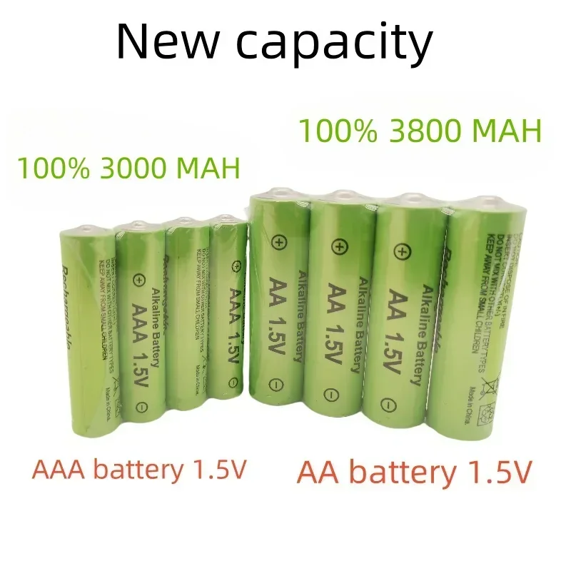 

1,5 В AA/AAA3800 мАч, щелочная аккумуляторная батарея, подходит для фонариков, игрушек, часов, MP3 высокой емкости, длительной мощности.