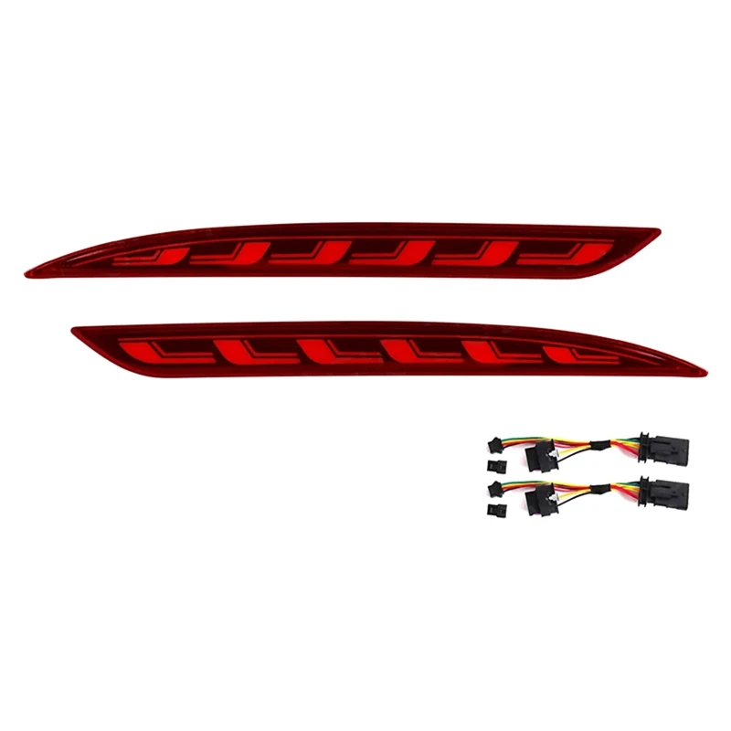 

For Tesla Model 3 Y 2017-2022 LED Rear Bumper Reflector 3 Functions Running Lights Brake Light Dynamic Turn Signal