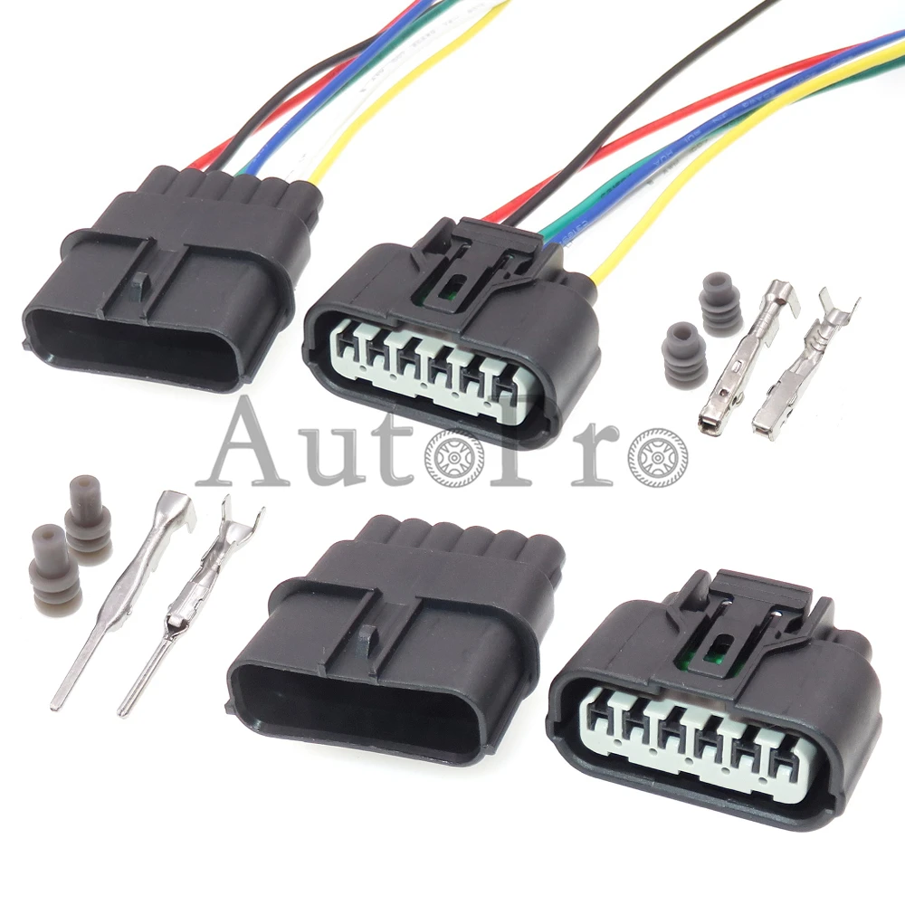 1 Set 6 Hole Electrical Connector 6188-0658 Waterproof Socket 6189-1012 AC Assembly Auto Headlight/LED Driver Wire Harness Plug