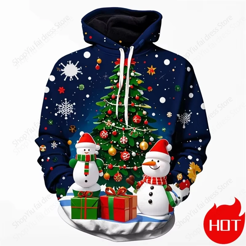 Christmas Tree 3d Print Hoodie Men Women Fashion Hoodies Christmas Snowman Sweatshirt Boy Coats Women Sweats Cross Tracksuit Boy