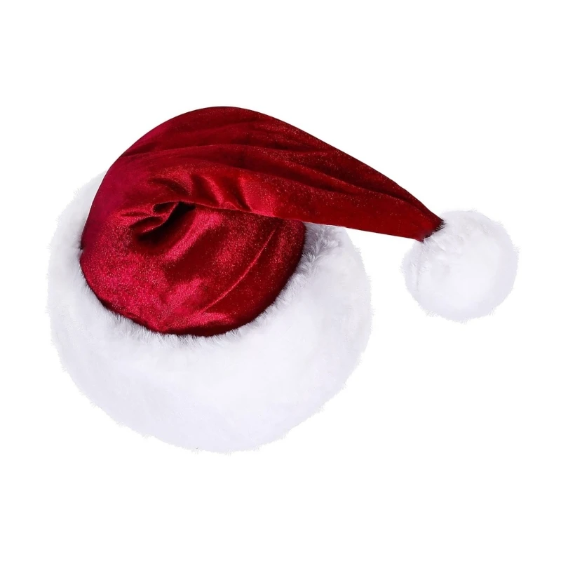 Chapéu papai noel com borda branca para festa festival ano headwear santa traje acessório presente