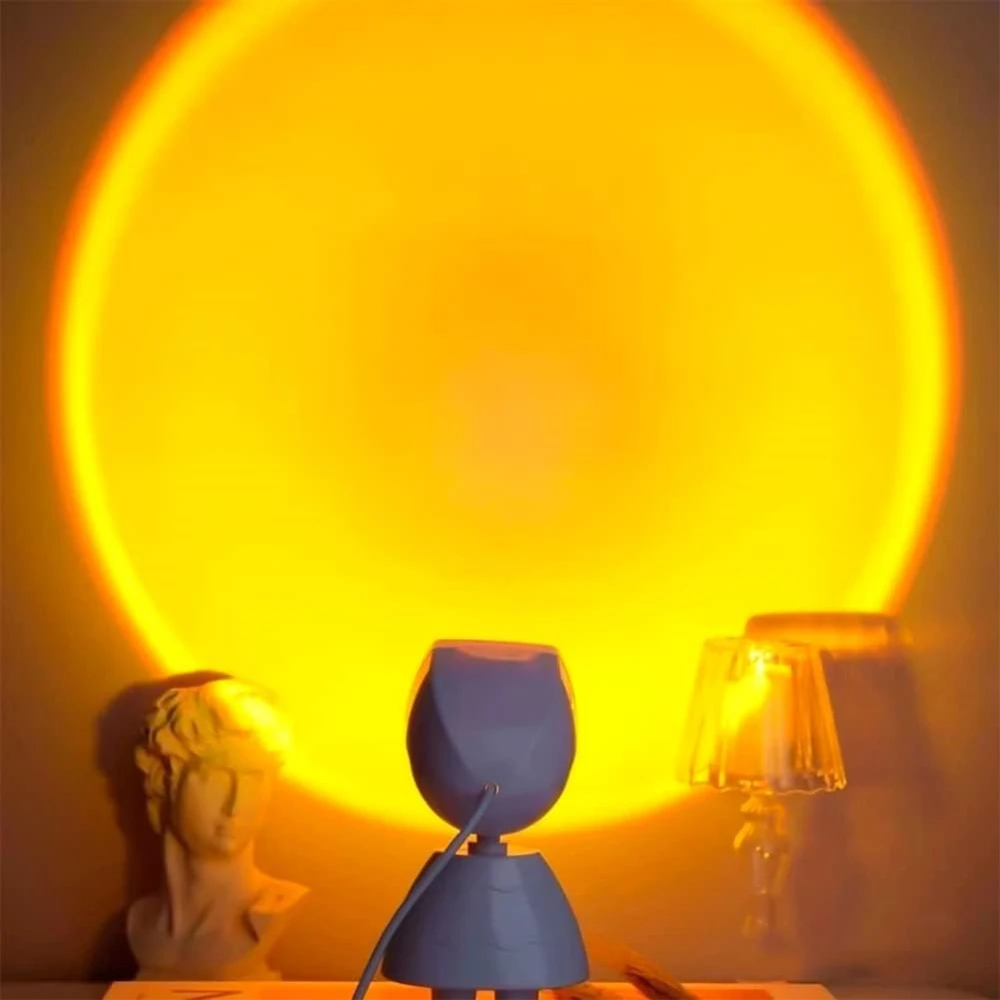 Sunset Lamp Projector Robot LED Night Light fill light 360° Rotation Powered by USB for Gift Bedroom Room Decor Valentine's Day