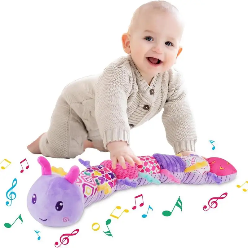 Bambola lenitiva per bambino peluche suono giocattolo tocco delicato peluche musicale altezza righello sonaglio giocattoli bambola interattiva genitore-figlio