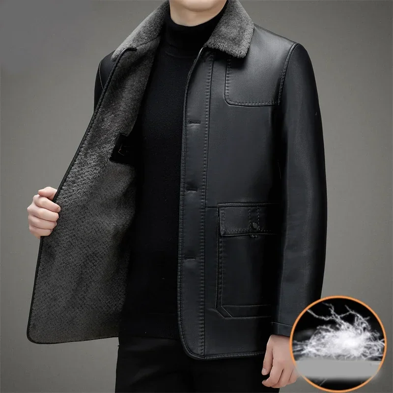 

Middle Aged Men's Down Jacket Autumn and Winter New Versatile Casual Thickened Coat Lapel