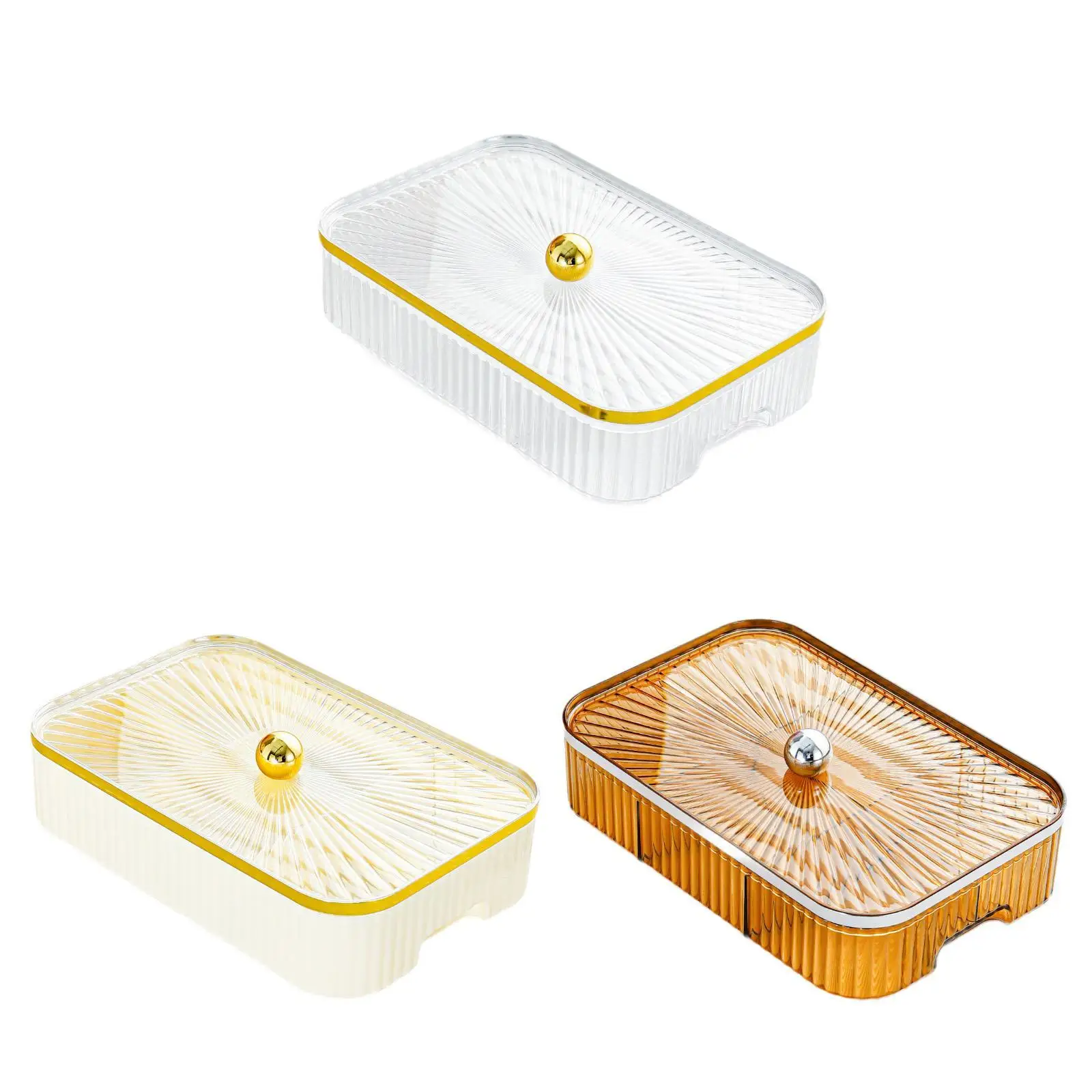 Dry Fruit Serving Tray with Lid Candy and Nut Dishes Nuts Plate with Compartments for Chocolate Dessert Sweets Cookies Wedding