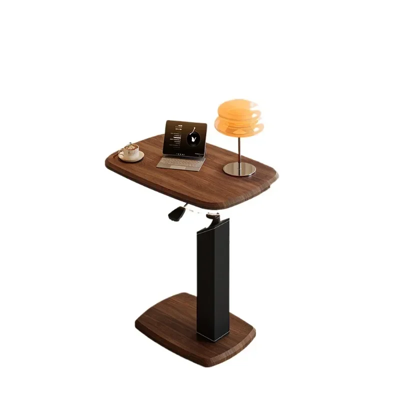 Lifting sofa removable living room table, bedside computer medium retro C-shaped corner table