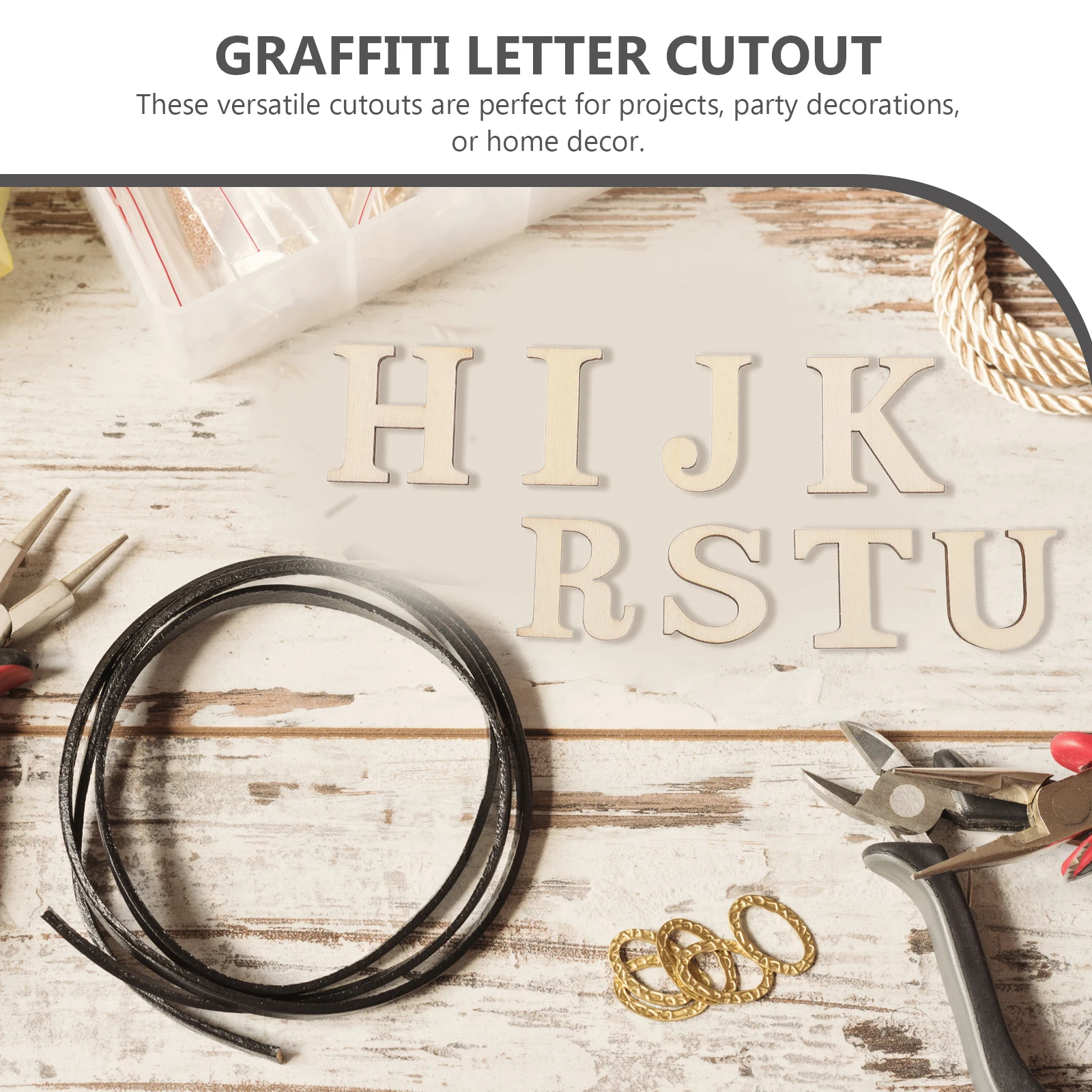 

100pcs Unfinished Wood Cutouts Letter Sign Graffiti Planks Diy Craft Embellishments Blank Wooden Slices For Painting Coloring