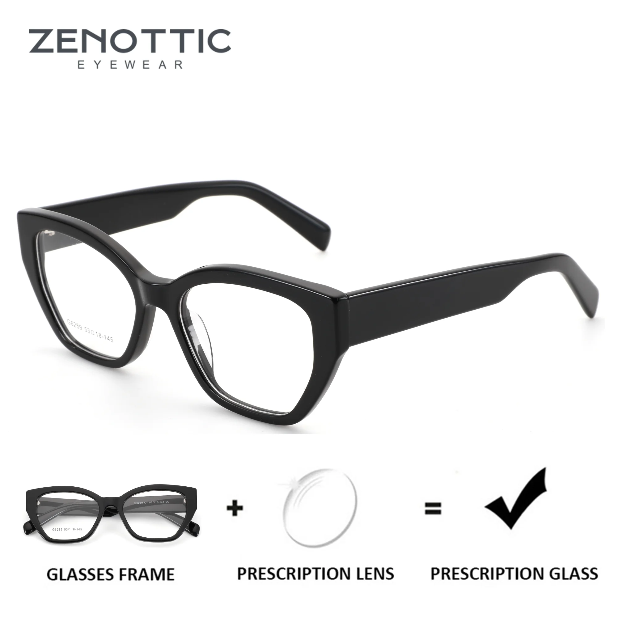 

ZENOTTIC (S Size) New Arrivals Square Prescription Eyeglasses Handmade Acetate Butterfly Optical Glasses for Women
