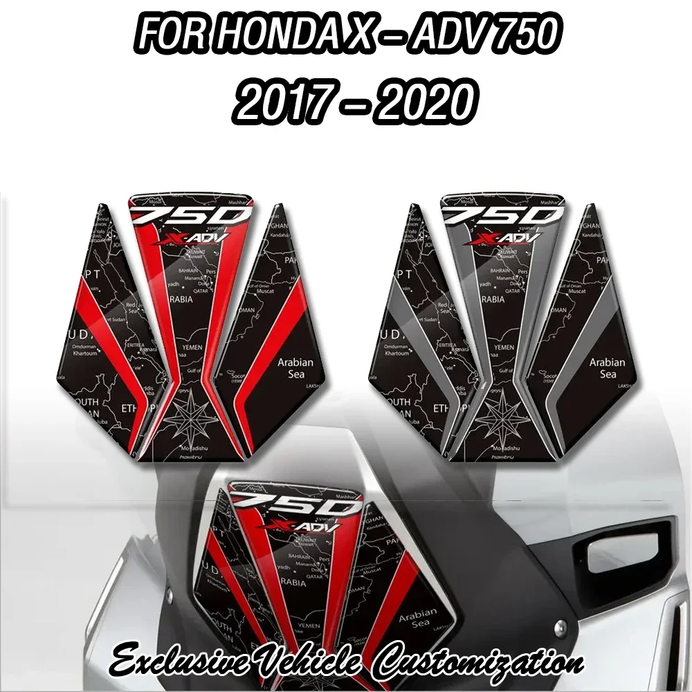 

For Honda 2017-2020 X-ADV 750 motorcycle modification fuel tank pad protection 3D resin decorative sticker kit
