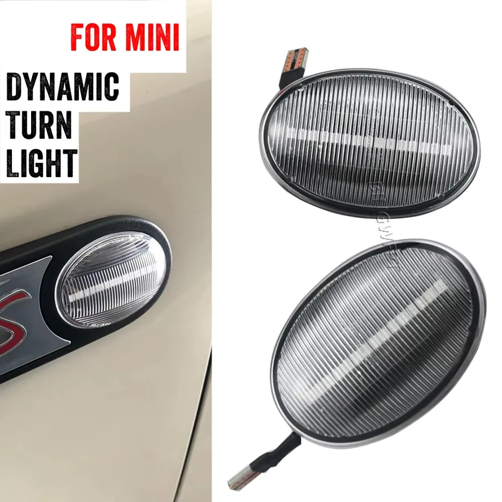 For MINI Cooper R55 R56 R57 R58 R59 2007-2013 CL-R56-LSM-SM Scroll Dynamic LED Flashing Turn Signal Lamp Side Marker Light