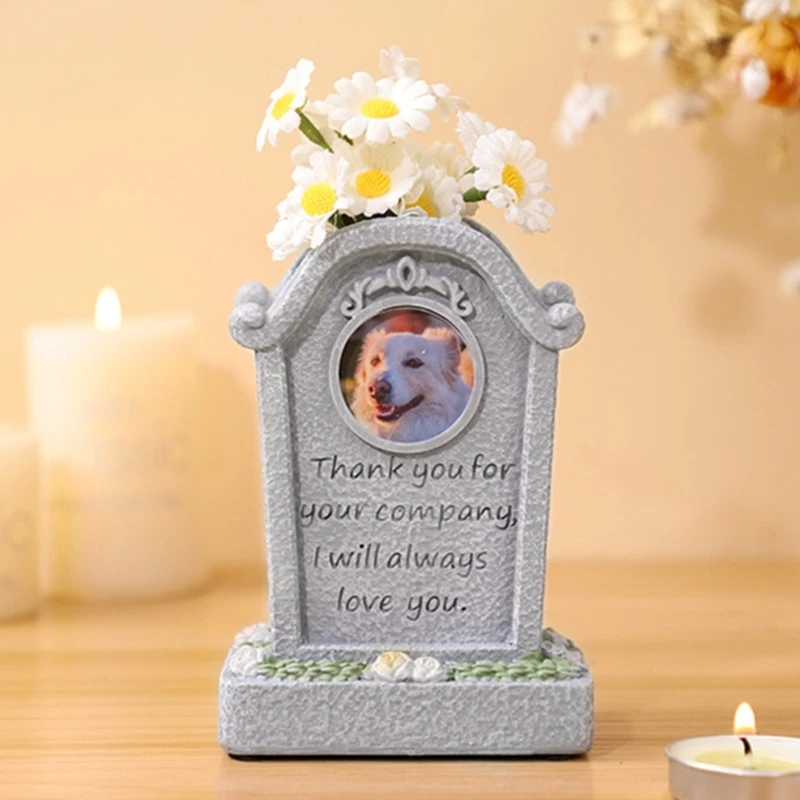 الجملة المحفورة الحيوانات الأليفة حجر القبر مانعة لتسرب الماء الراتنج التذكاري قبر علامة القطط شواهد القبور لفقدان الحيوانات #2