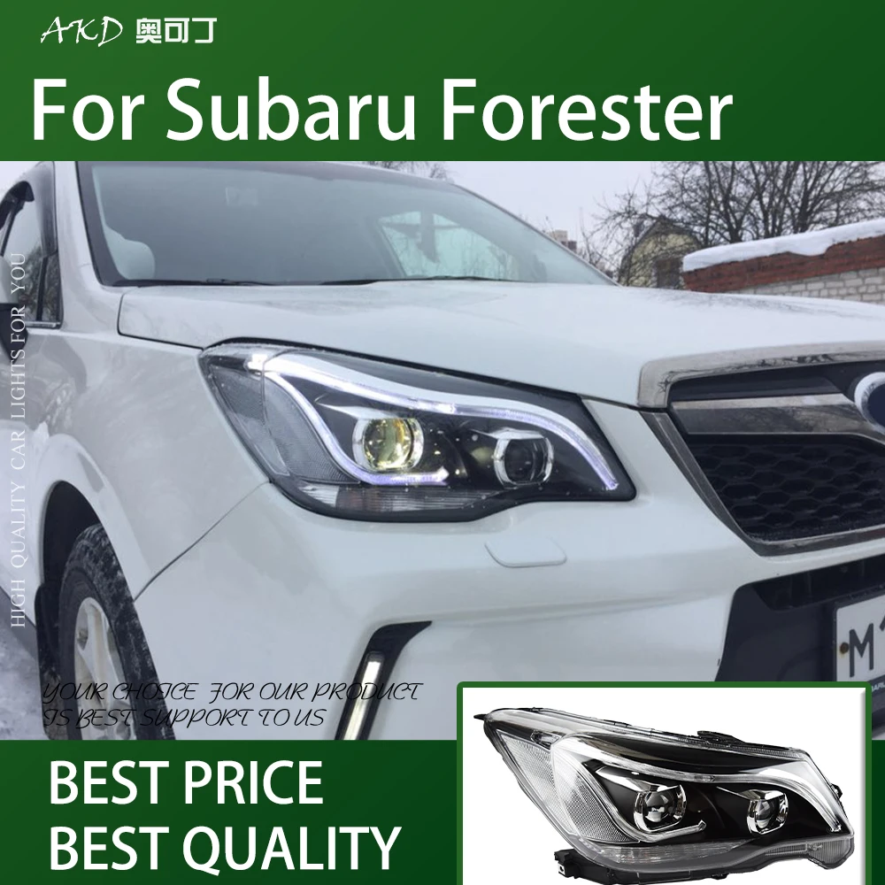 Car For SUBARU Forester 2013-2018 Headlights DRL Day Running Light LED Bi Xenon Bulb Fog Lights Forester Car Accessory Head Lamp