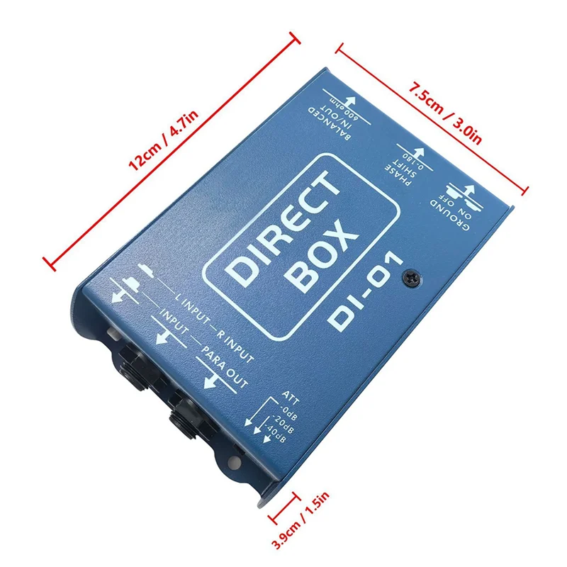 B48B-محول الصوت محول الإشارة غير المتوازن تأثيرات DI السلبي DI Box الحقن المباشر