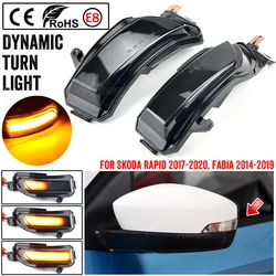 Lateral espelho indicador, giro dinâmico sinal de luz LED, Skoda Fabia 2014 2015 2016 2017 2018 2019 Rápido 2017-2020