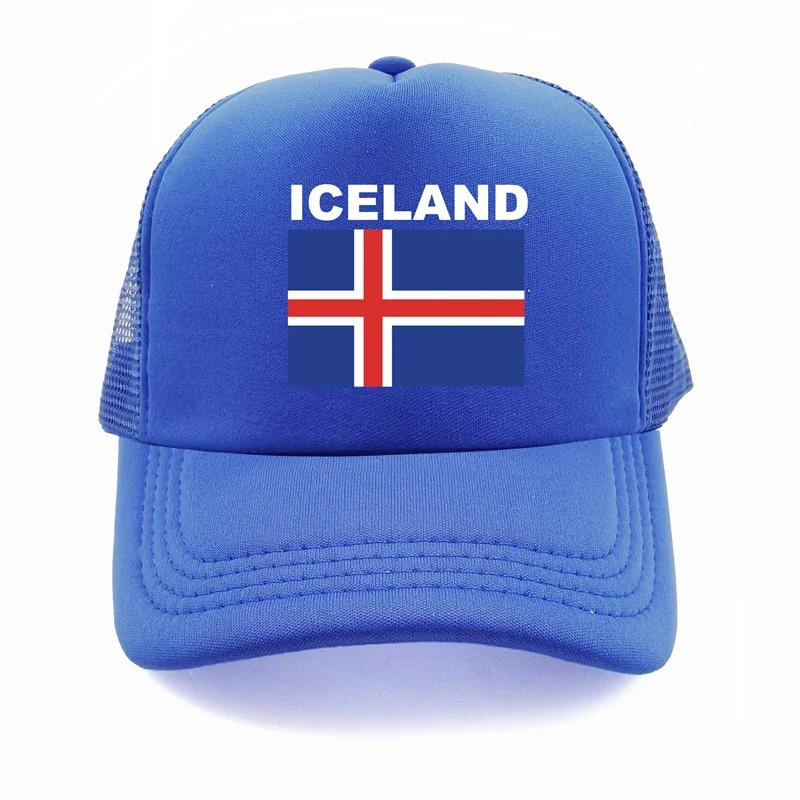 Iceland Trucker Cap Summer Men Cool Country Flag Hat Baseball Caps Unisex Outdoor Mesh Net Caps